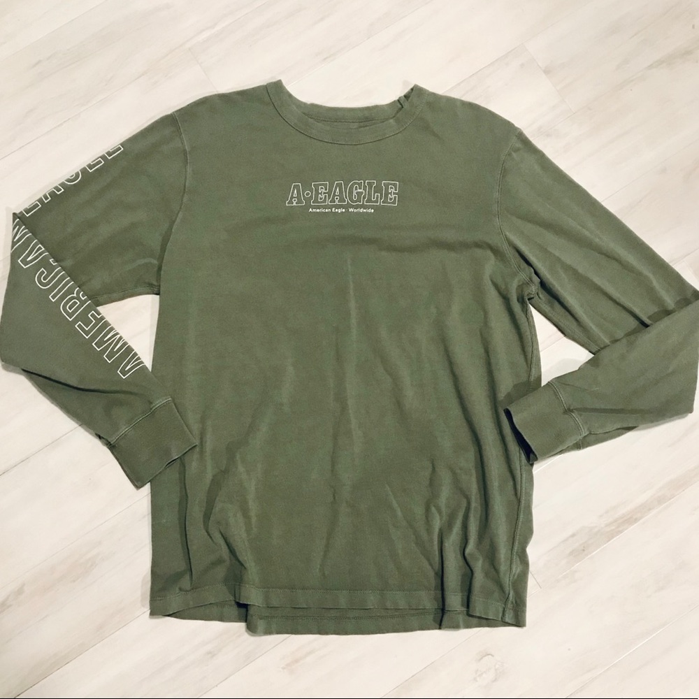 L Mens American Eagle Long Sleeve T-shirt Soft